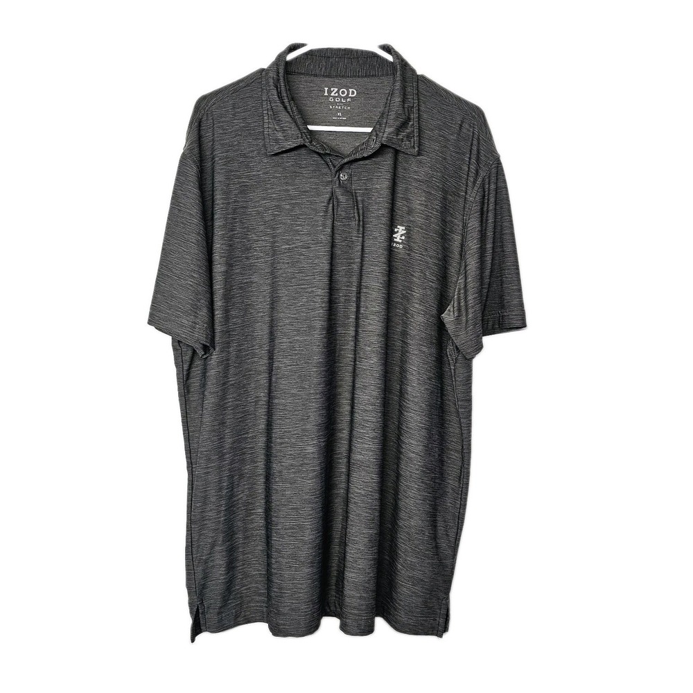 IZOD Advantage Performance Stretch Mens Polo Shirt Heathered Gray Size XL